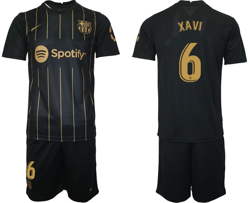 Men 2022-2023 Club Barcelona Black away #6 Soccer Jersey